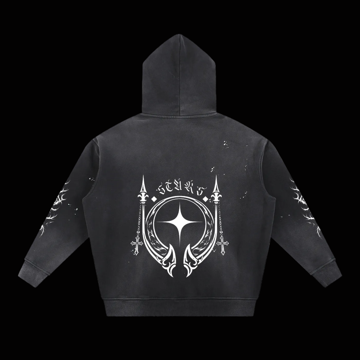 Star Vale Vintage Washed Frayed Fleece Hoodie